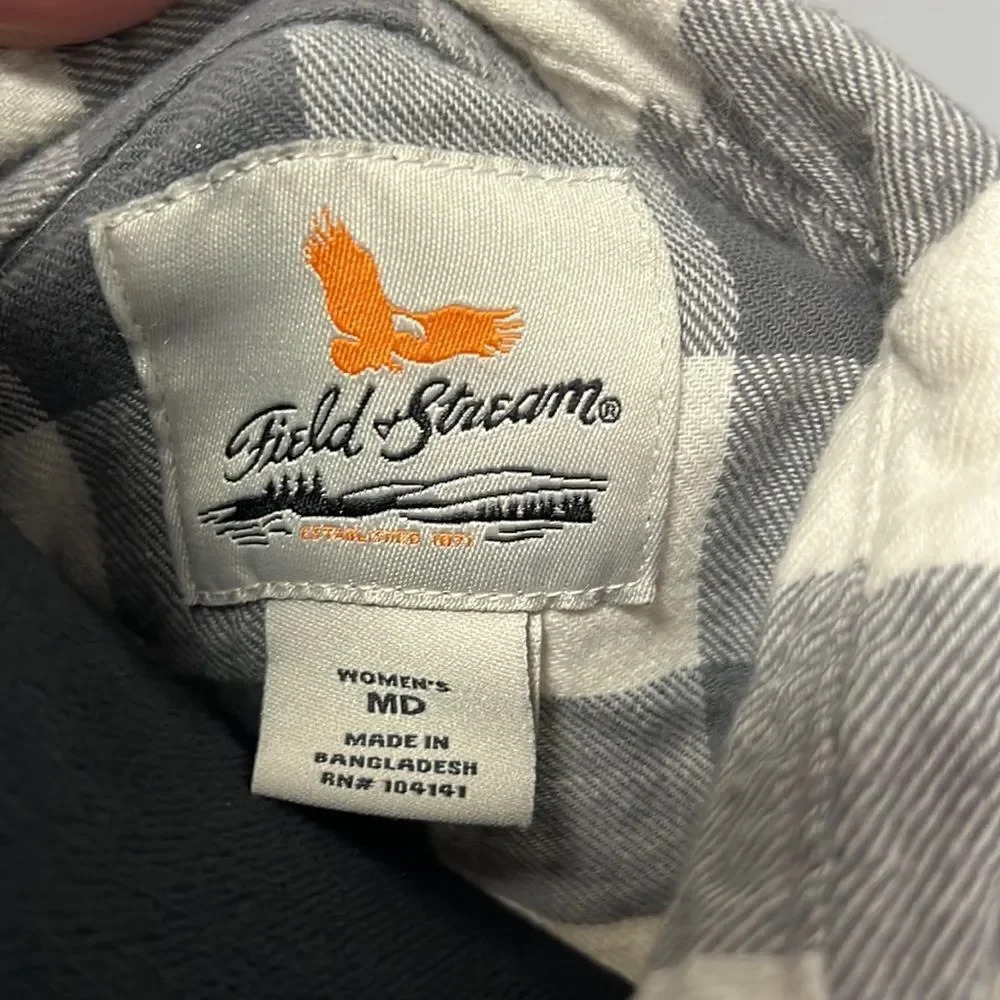 Field & Stream Checkered Tunic Gray And White Siz… - image 4